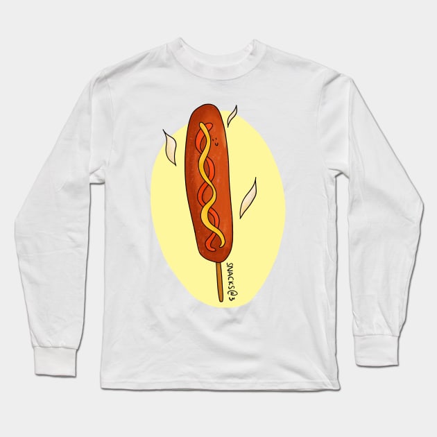 Hot sausage on stick Long Sleeve T-Shirt by Snacks At 3
